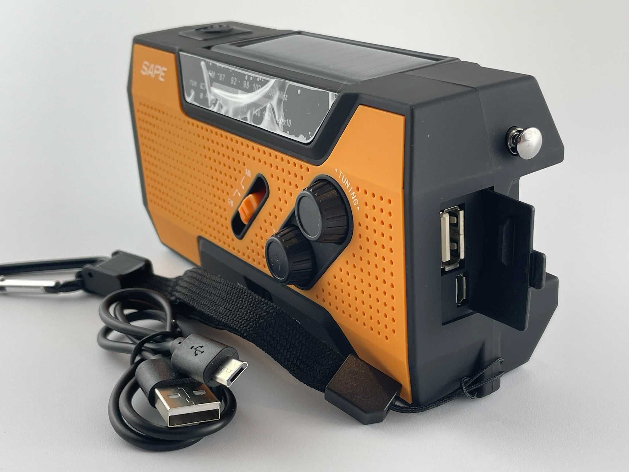 Radio awaryjne Sape – solarne, dynamo, latarka LED (A103)