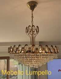 Elegancki Żyrandol kryształowy stary wzór złoty klasyczny