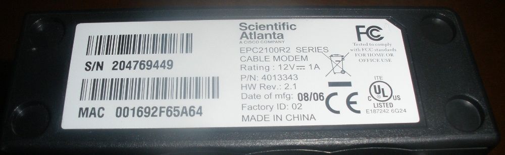 Кабельний модем Scientific-Atlanta WebSTAR EPC2100R2