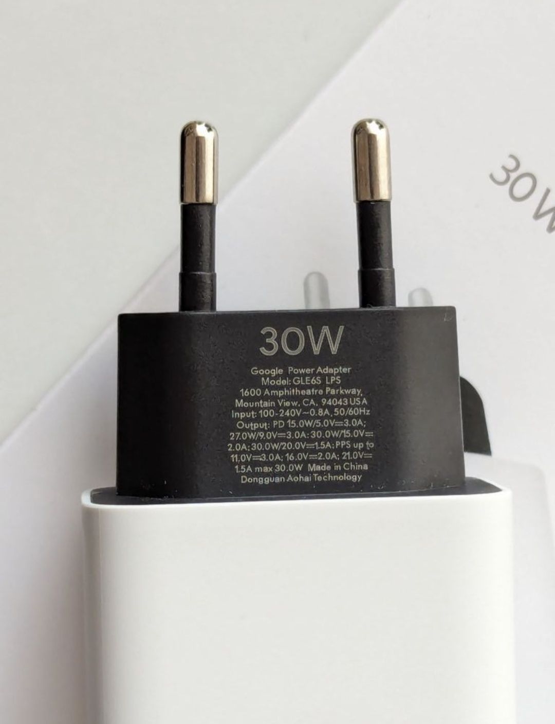 Зарядний блок та кабель Google 30W Запакований для Гугл Піксель