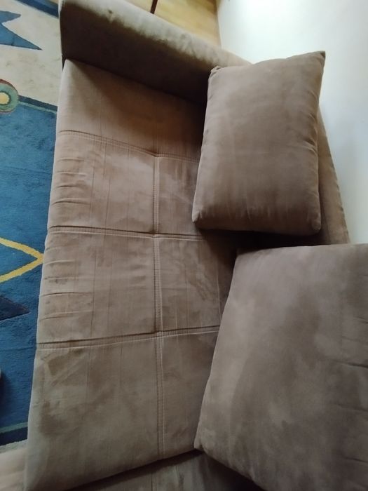 Narożnik 250x180 brązowy z funkcją spania rozkładany Zadbany.