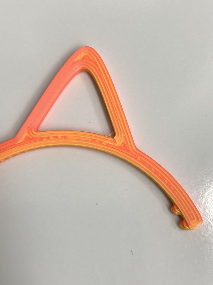 Opaska uszy kota dla lalki tainbow high kolor pomaranczowy neon 1szt