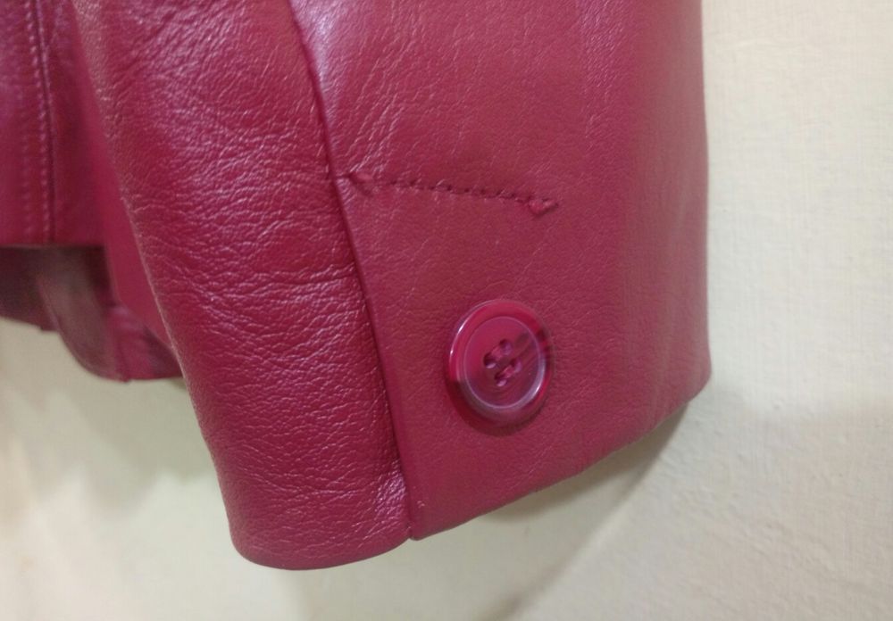 Оригинал красная кожаная куртка пиджак жакет Heine