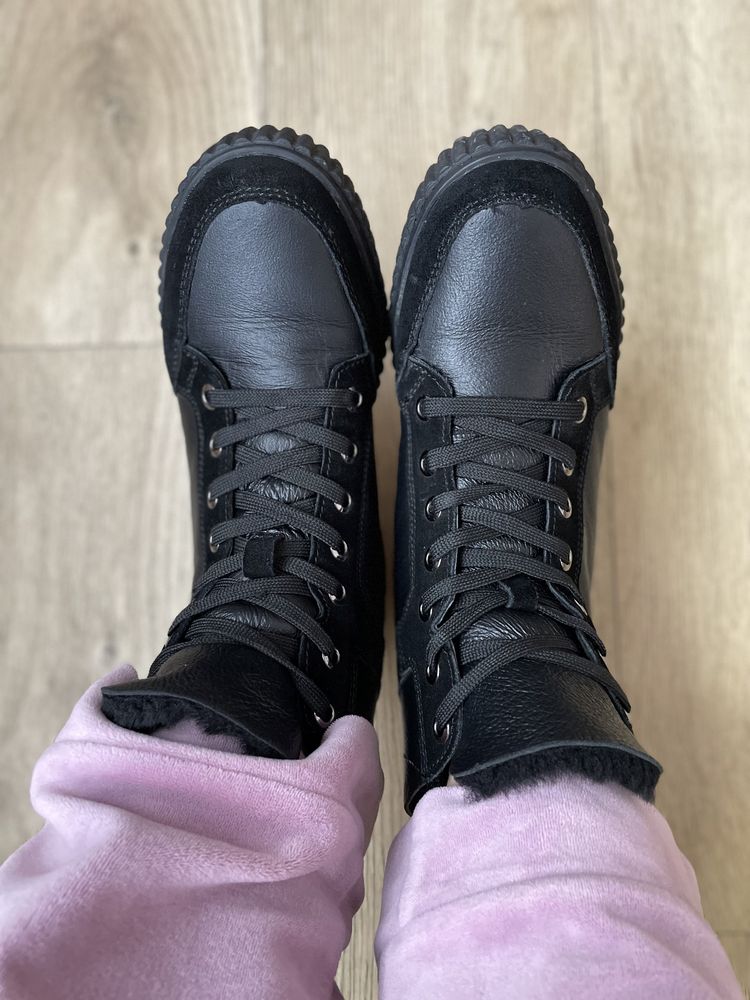 Зимові черевики кожані/ зимние кожаные ботинки