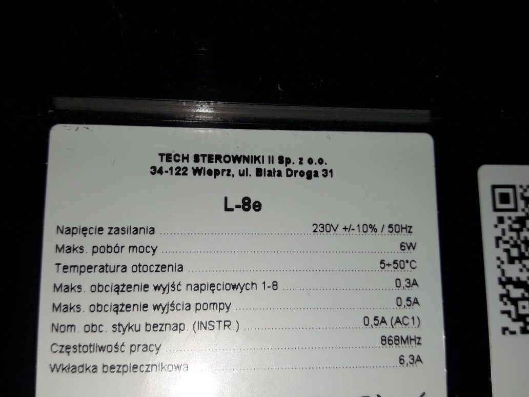 TECH sterownikI L-8e bezprzewodowa listwa do ogrzewania podłogowego