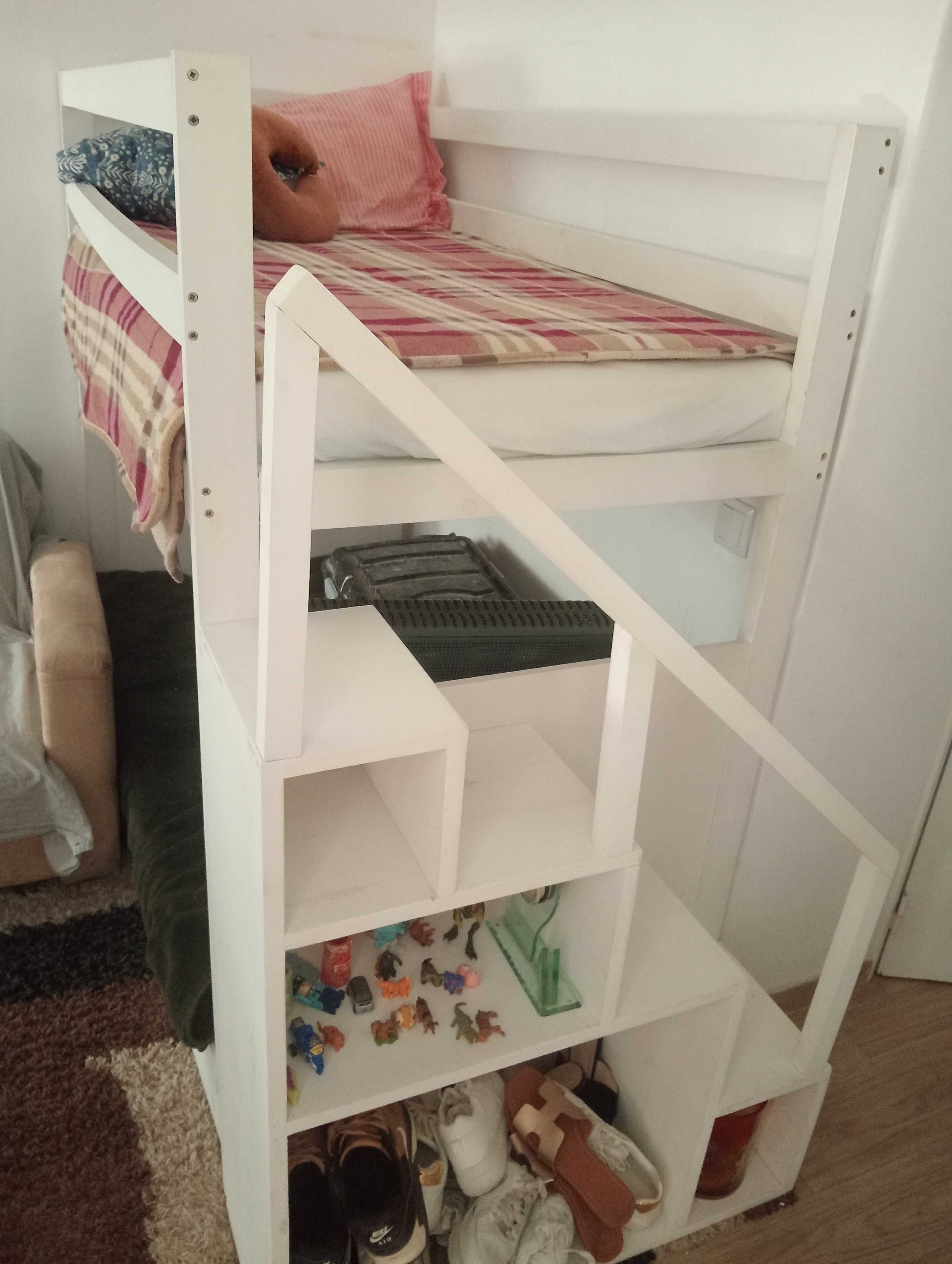 Cama Beliche Tripla Infantil – Estrado + 1 Colchão | Já Desmontada