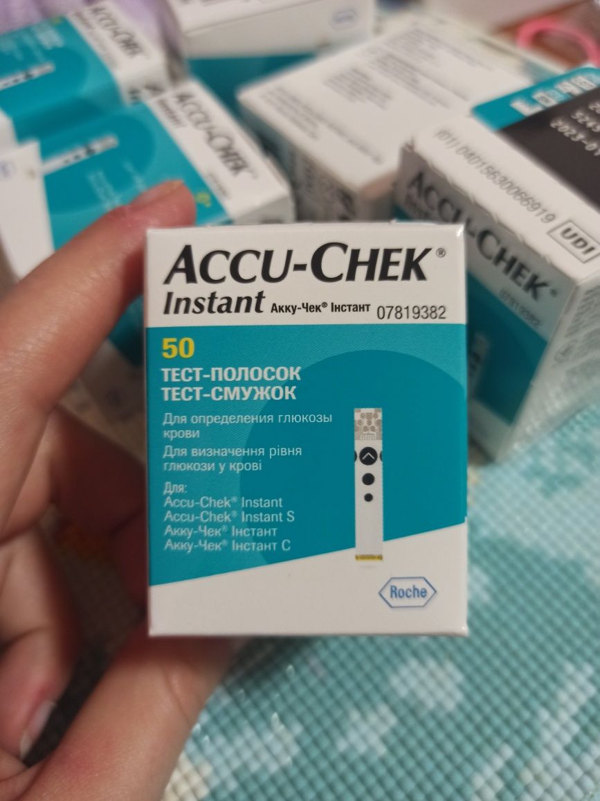Акку чек тест смужки інстант Akku chek Instant для глюкометра діабет