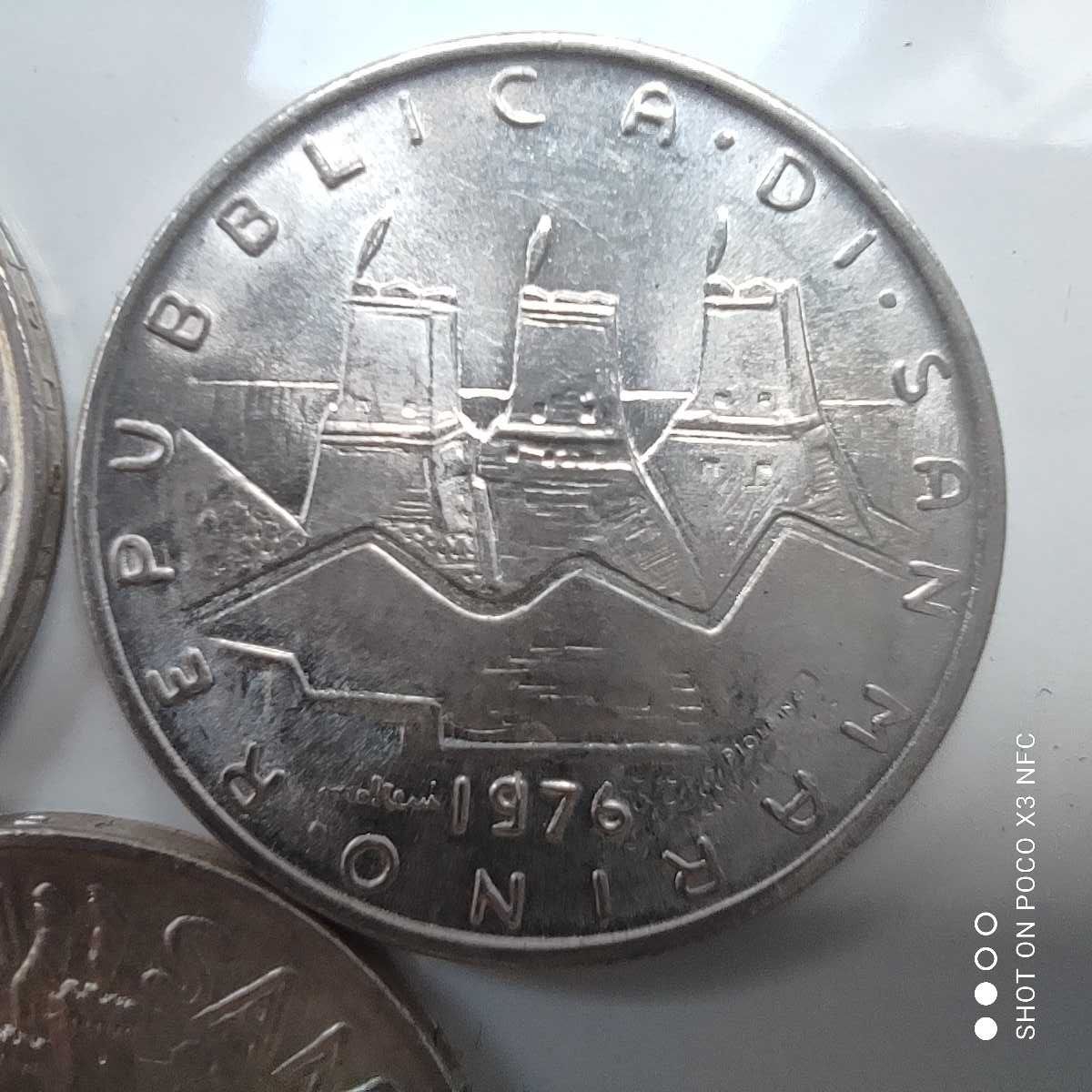 San Marino zestaw 5 srebrnych monet 500 lirów srebro Ag piękne