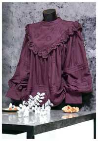 Блуза с объемным рукавом вышивкой George цвет марсала, р. L/XL