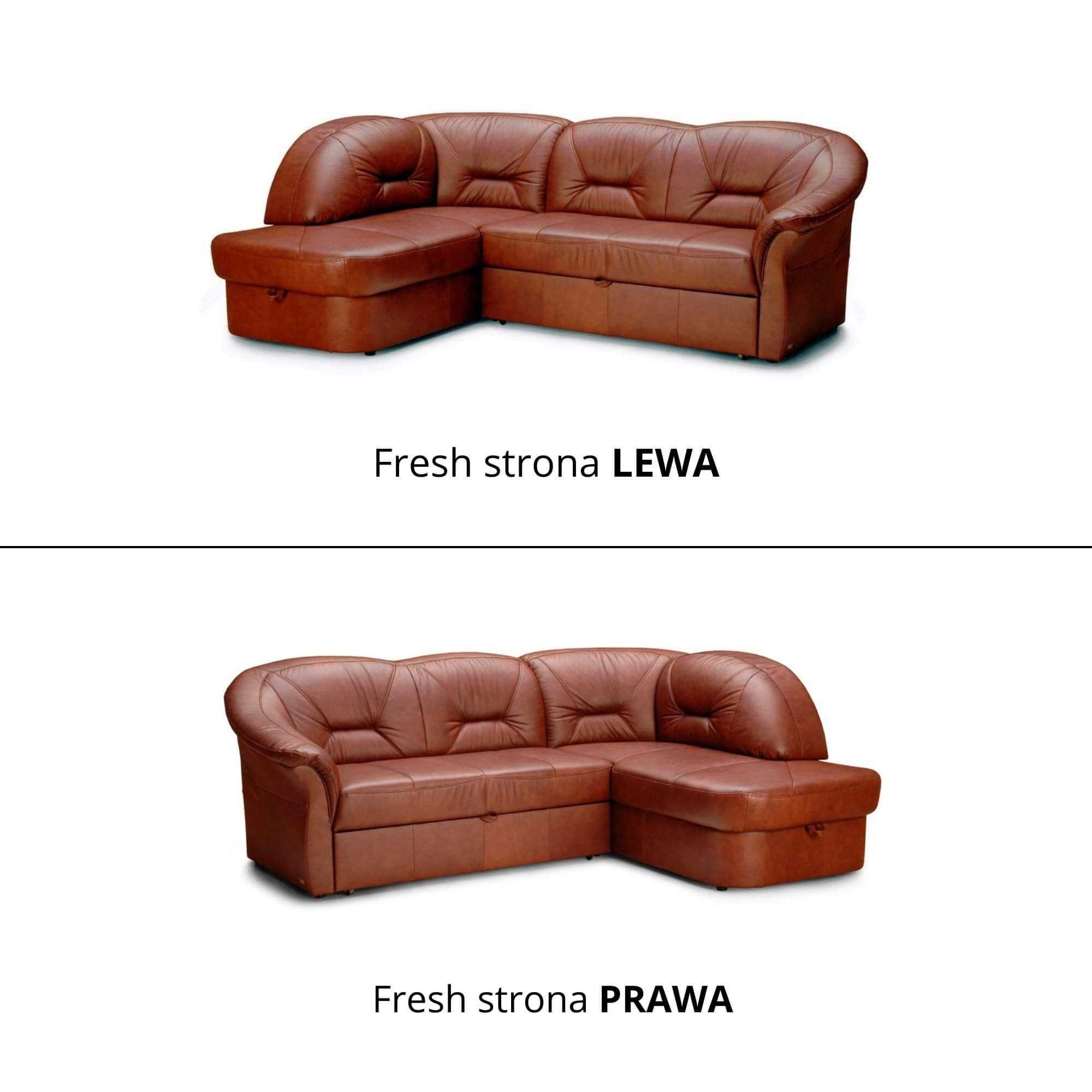 Letnia promocja Narożnik FRESH skóra naturalna funk. spania Producent
