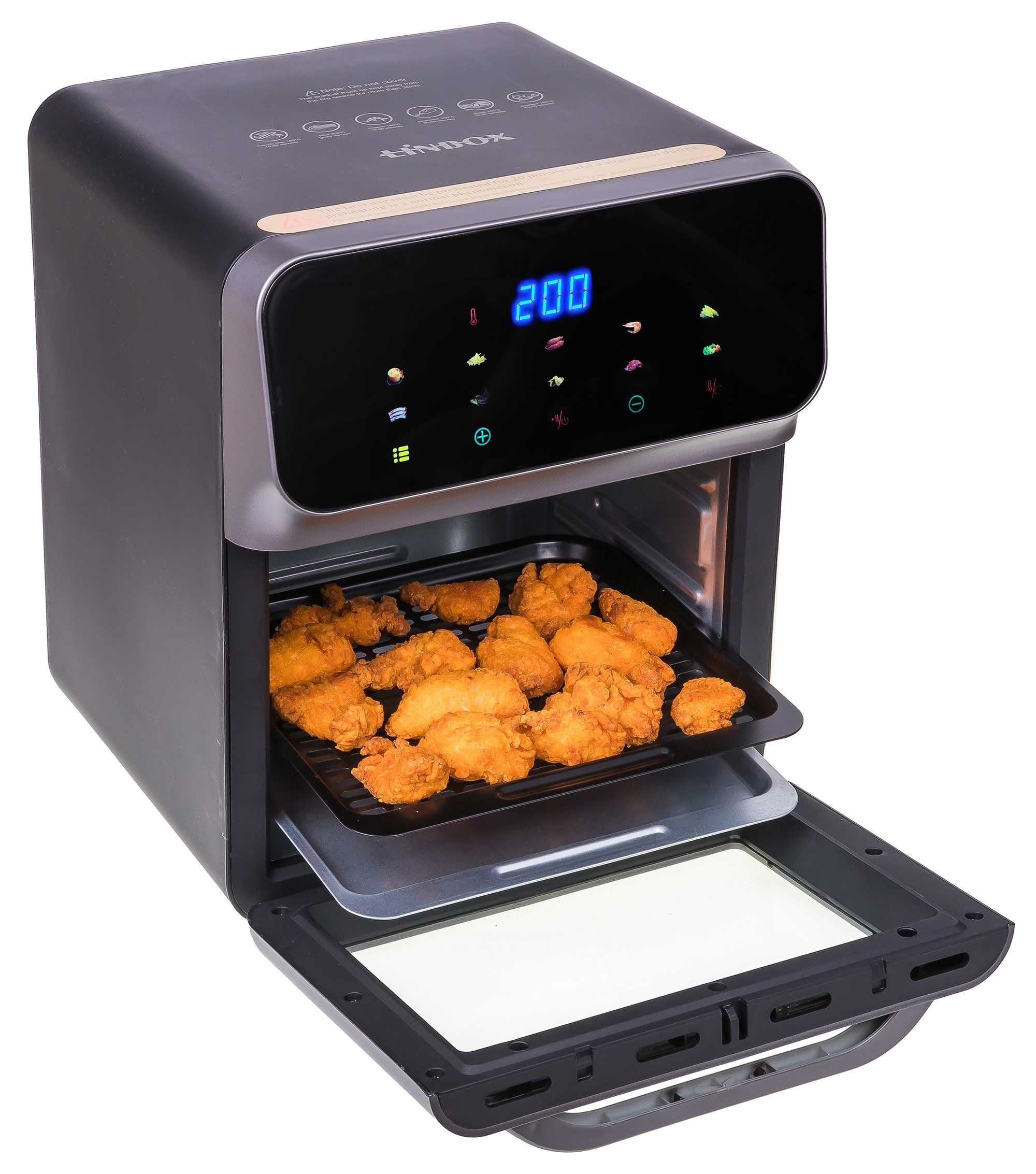 Frytkownica 8L/1600W Piekarnik LINBOX Air Fryer INOX