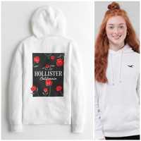 HOLLISTER by Abercrombie Bluza z kapturem M SLIM NOWE Biała oryginalne