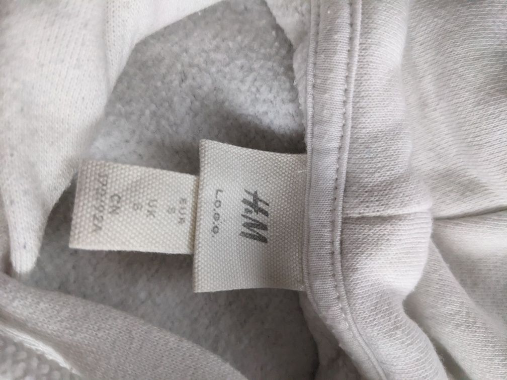 S bluza kangurek h&M biało granatowy