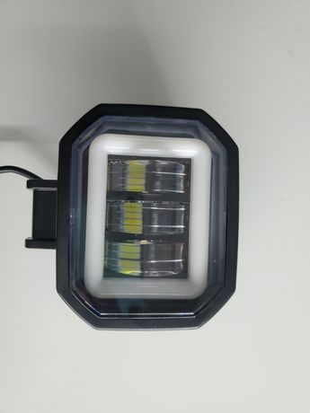Светодиодная LED фара 30W (1шт)  3 линзы СТГ и ДХО прямоугольная ФЛ-32