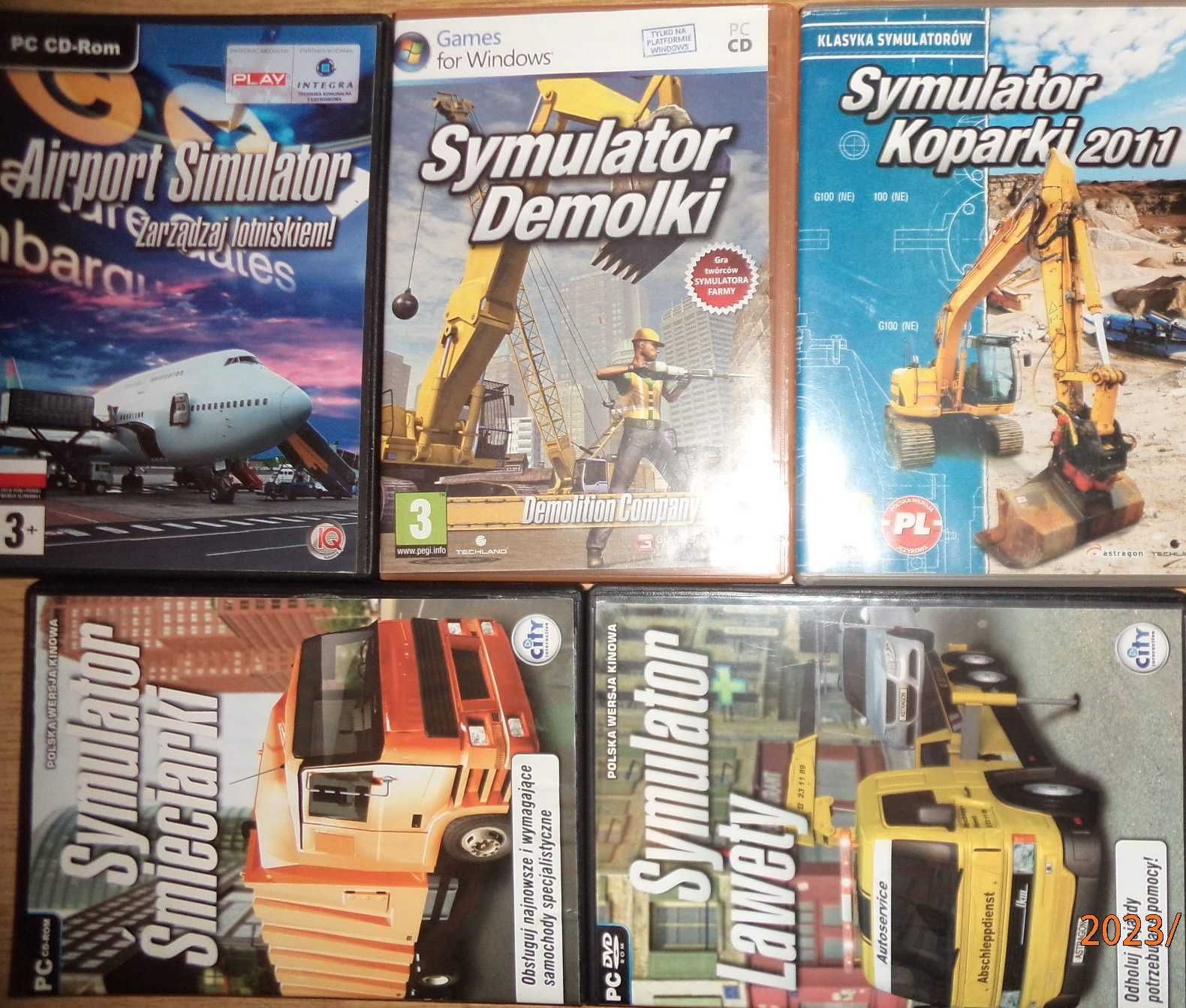 10x symulator lotniska demolki koparki śmieciarki lawety maszyn skoków