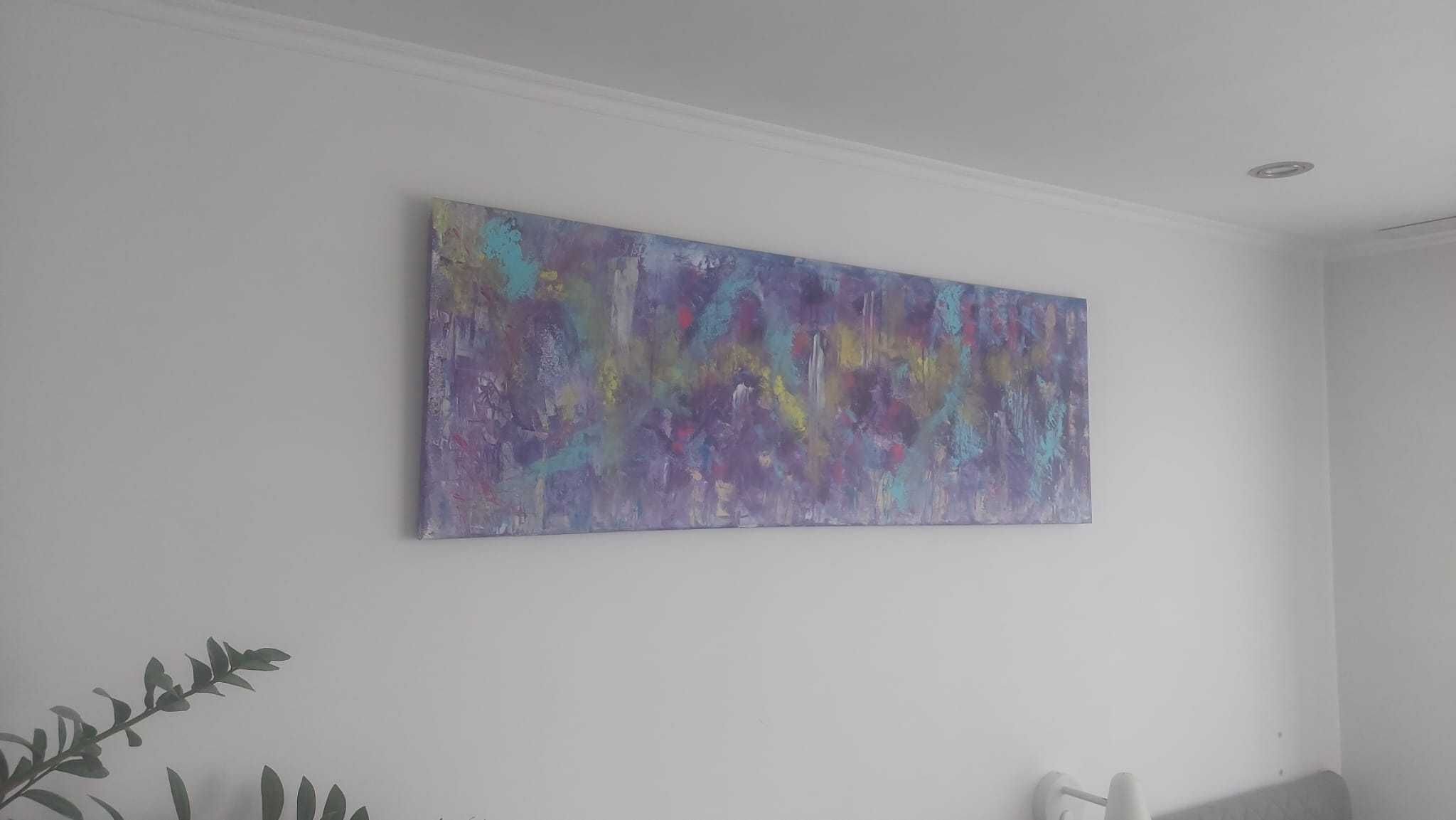 Obraz Abstrakcja - akryl na płótnie 120x40cm