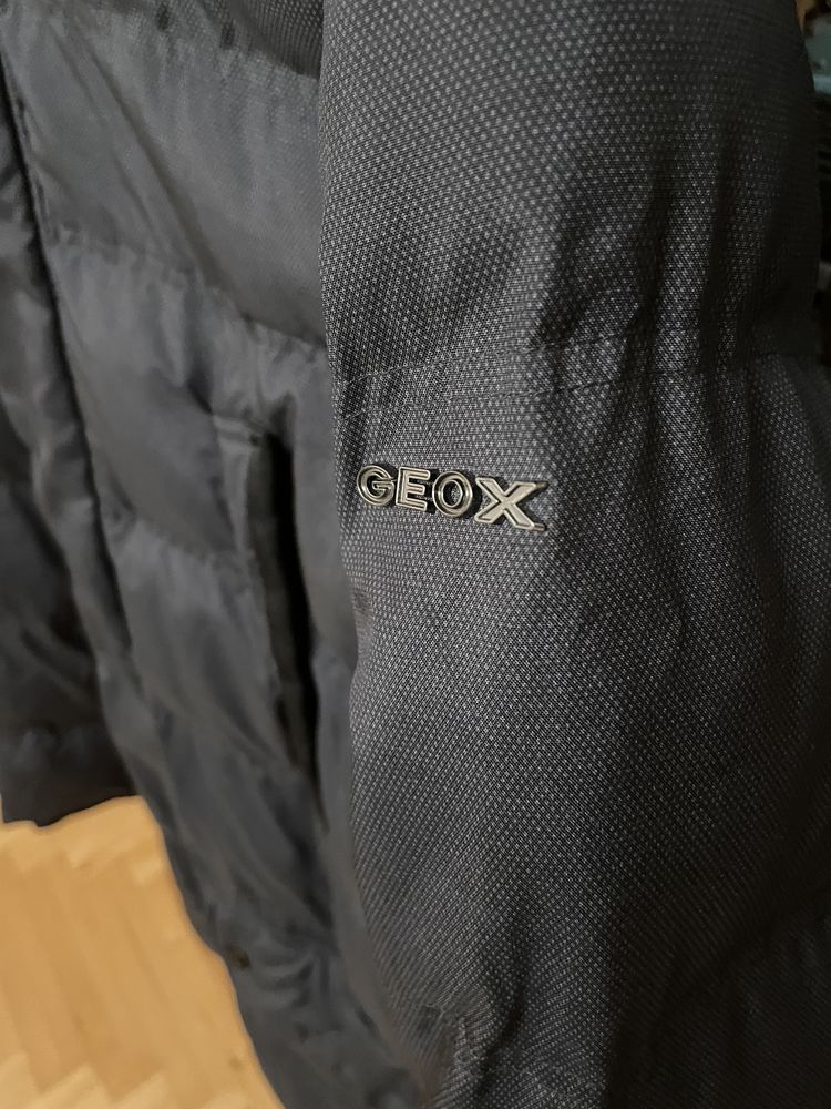Geox Płaszcz pikowany z odpinanym kapturem zimowy męski L