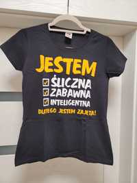 T shirt z napisem  jestem zajęta S Fruit of the loom