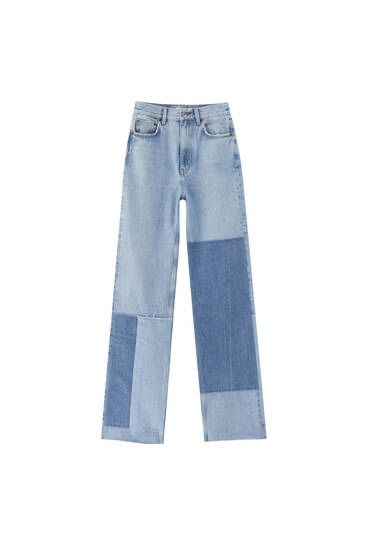Джинсы pull&bear patchwork