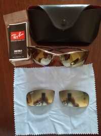 Óculos de sol Ray Ban com um par de lentes extra.