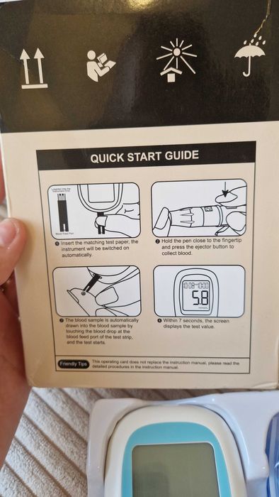 Glukometr aparat do mierzenia cukru we krwi nowy