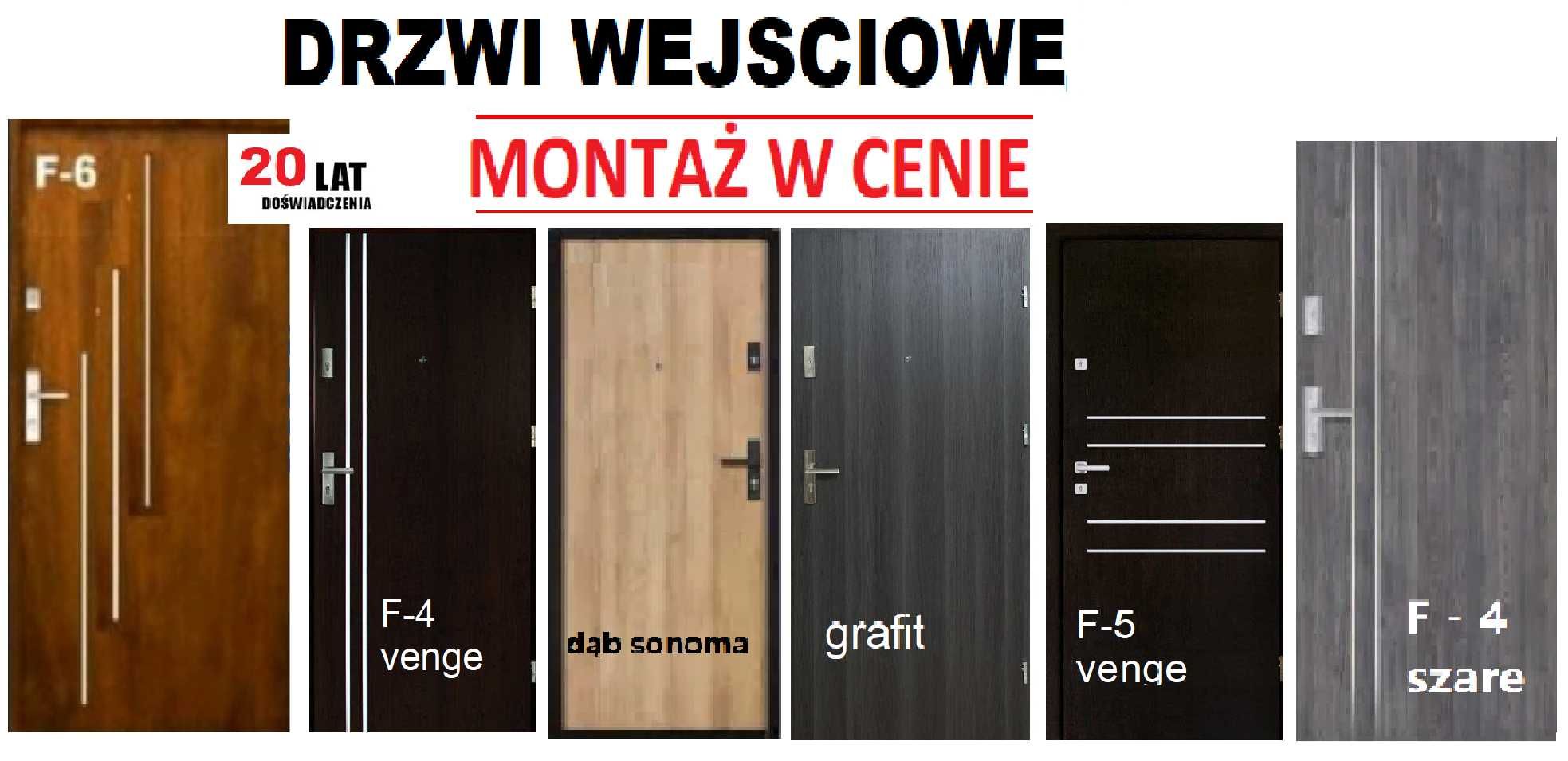 Drzwi drewniane,metalowe z MONTAŻEM wejściowe-ZEWNĘTRZNE do mieszkania