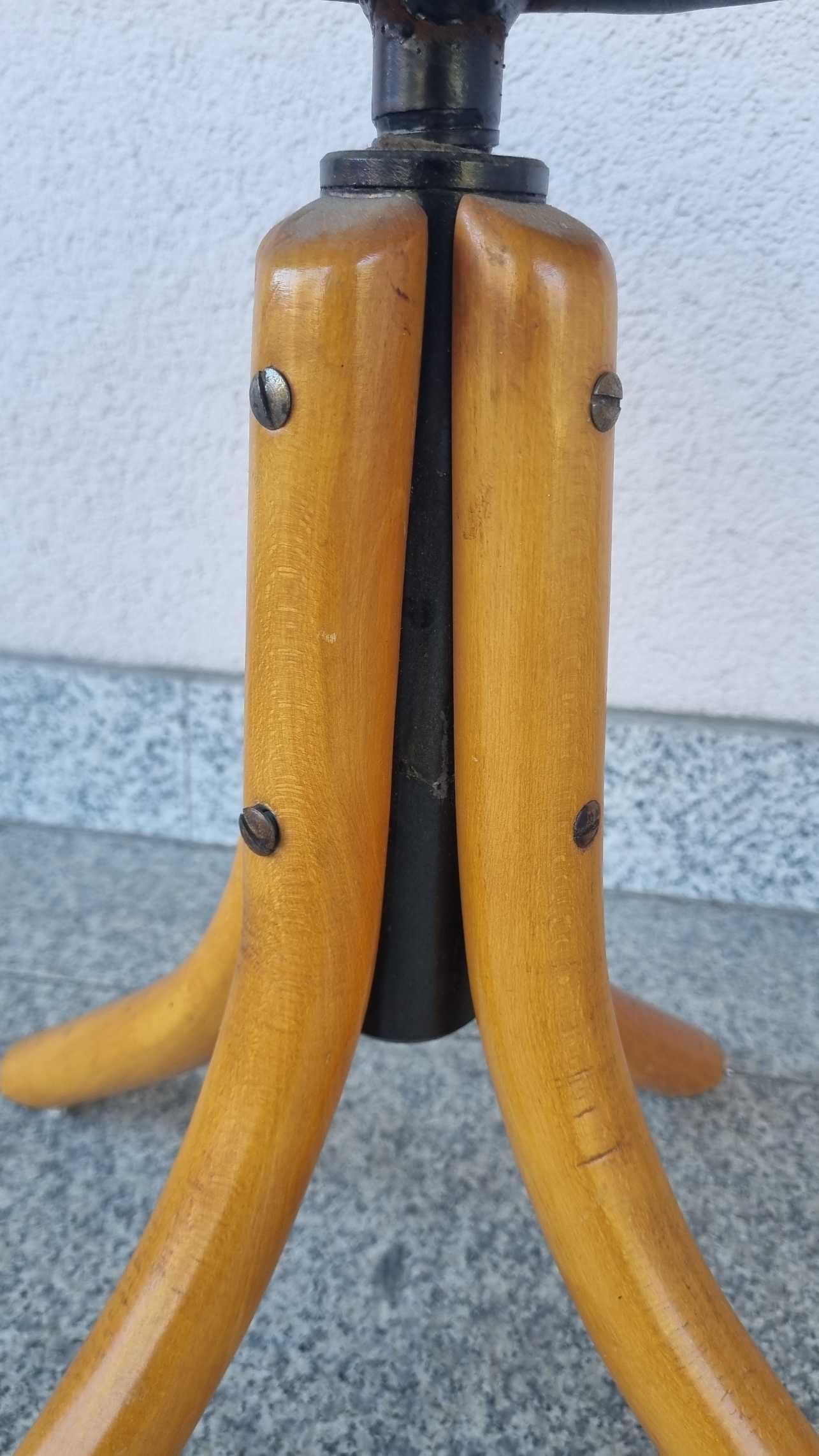 Taboret krzesło gięte do pianina obrotowe Ton Czechosłowacja PRL