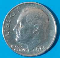 One Dime de 1965 dos USA Franklin Roosevelt