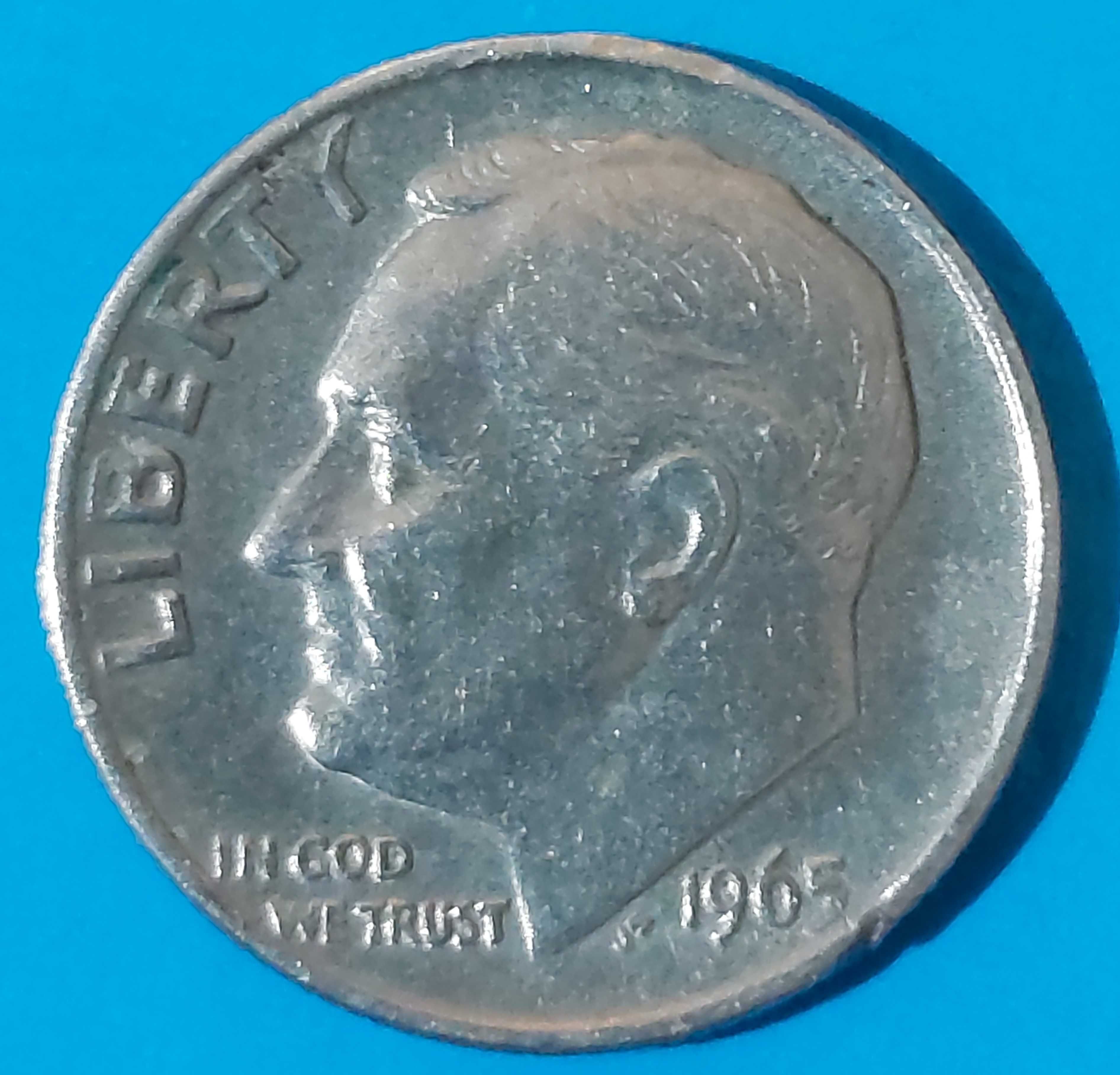 One Dime de 1965 dos USA Franklin Roosevelt