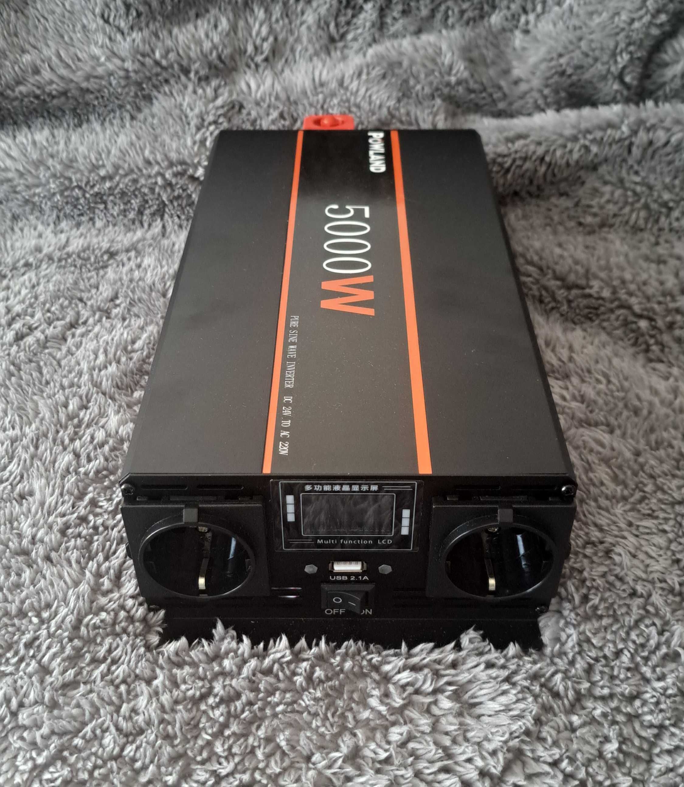 Inversor ONDA PURA (Camião) converte 24V DC em AC 220V - 5.000W pico