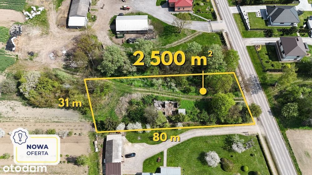 Działka 0,25 ha z mediami–cisza, zieleń, potencjał