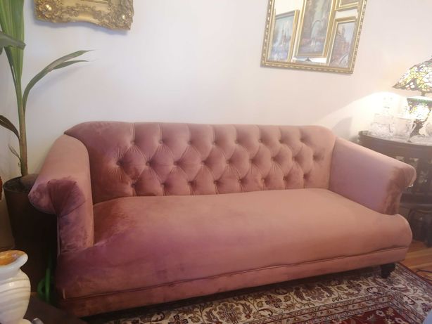 Komplet wypoczynkowy, sofa, dwa fotele, retro, glamour