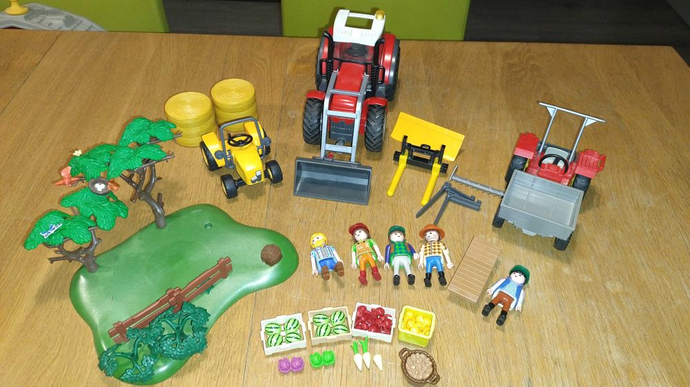 3x traktory playmobil farma country wieś figurki rolnik warzywa ZESTAW