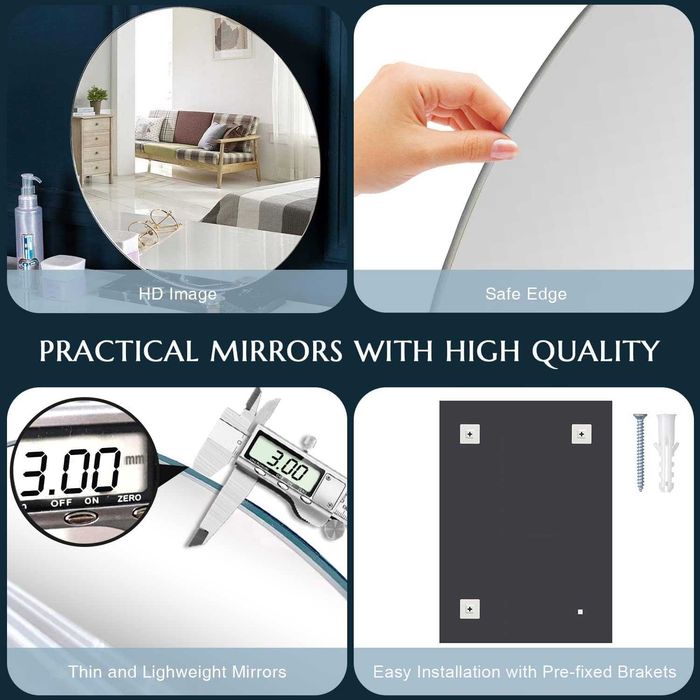 Sqinor Lustro ścienne bez ramy, prostokątne 40x60