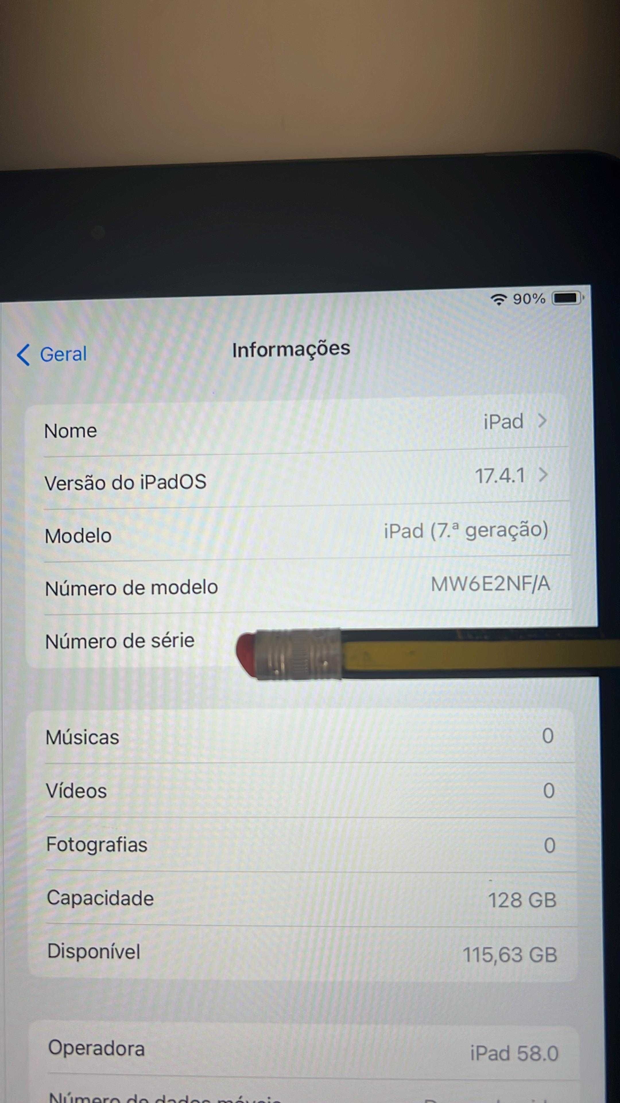 iPad 7ª Geração - 128GB - WIFI + CELULAR - 24 MESES DE GARANTIA