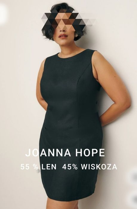 Mała Czarna , klasyczna sukienka rozm 42 , L, XL ,len i wiskoza