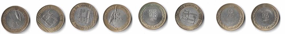 8 Moedas de 200$00
