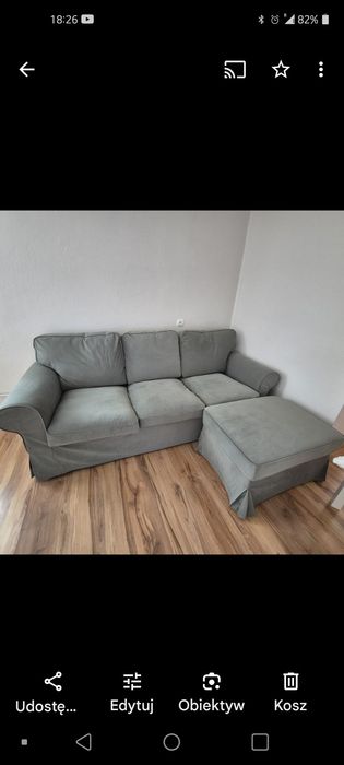 Sofa 3-osobowa z pufą