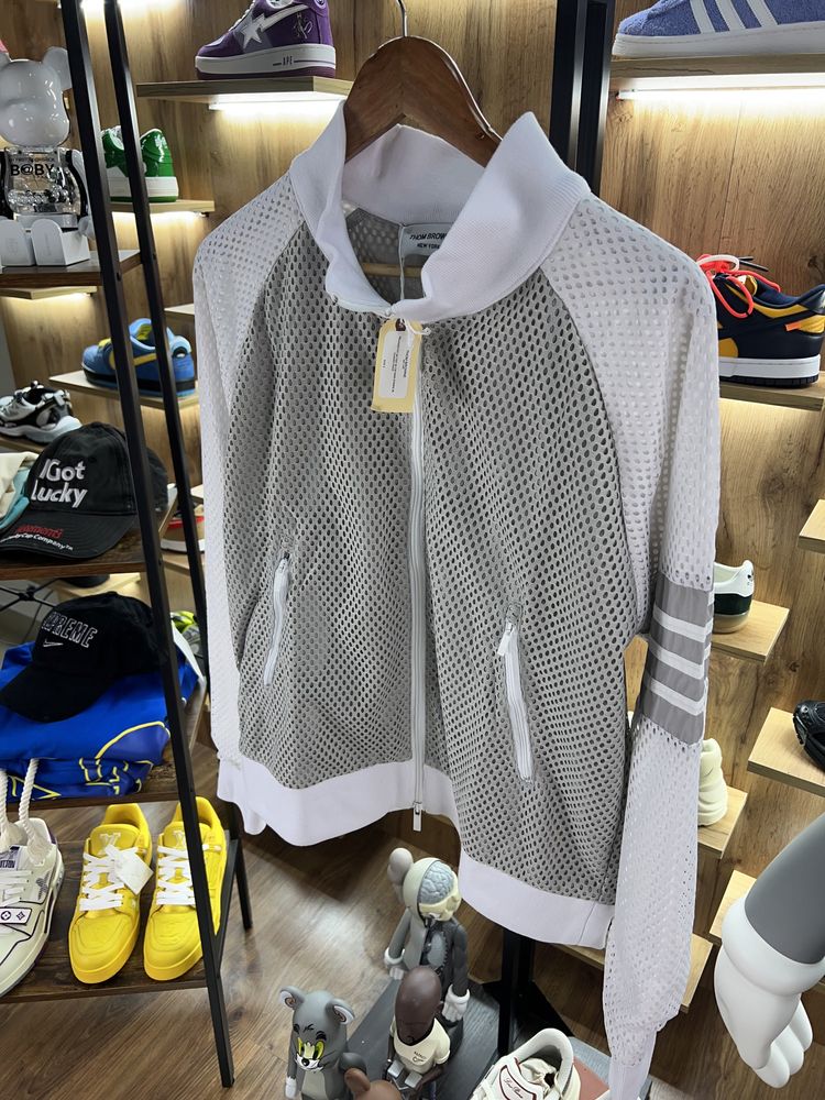 Олімпійка Thom Browne Athletic Mesh Grey / White