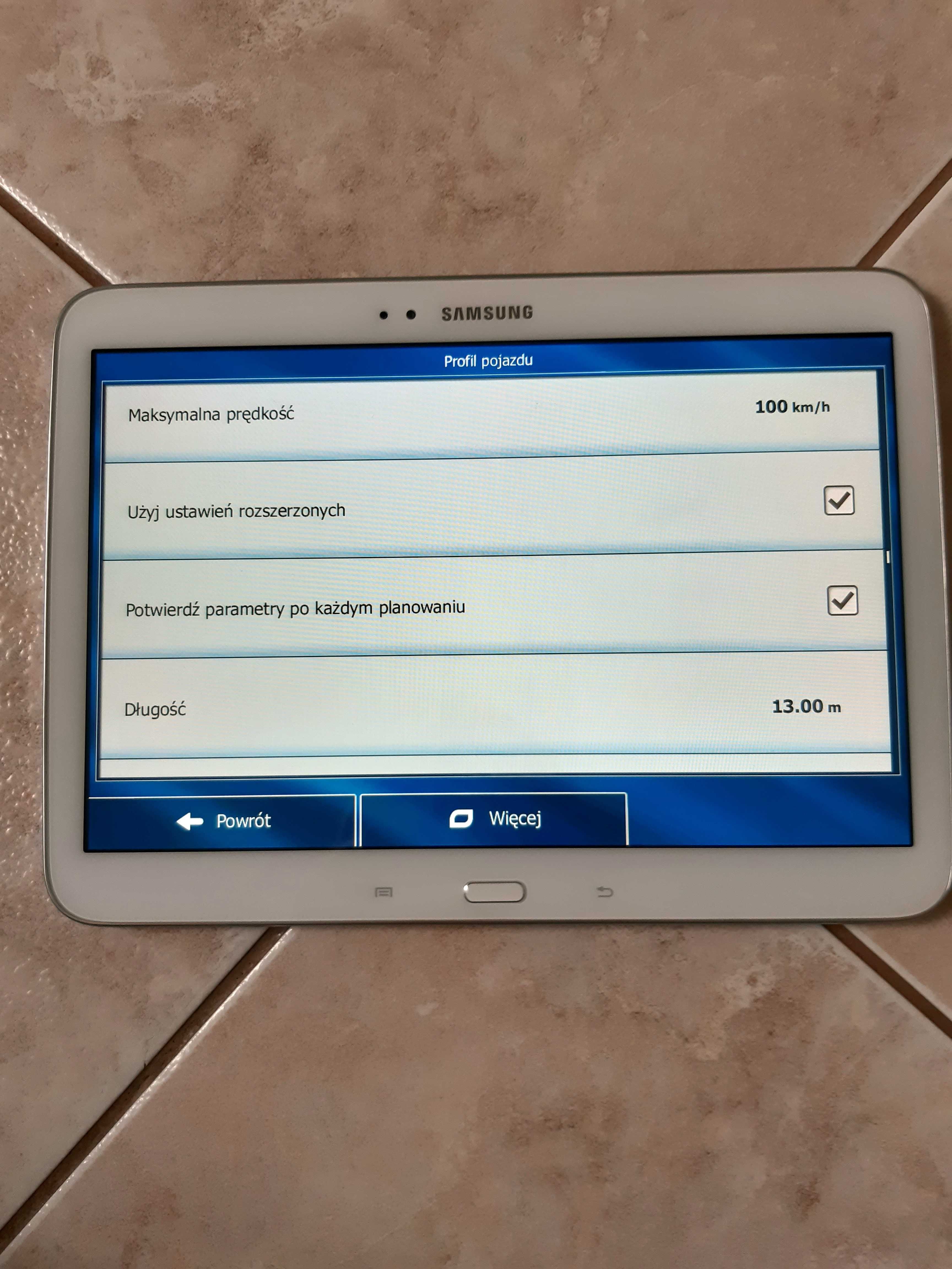 Samsung Galaxy Tab 3 10 cali tablet + IGO Primo Truck + ładowarka sieć