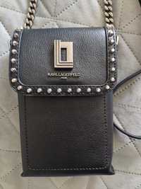Karl Lagerfeld Сумка кожаная сумочка шкіряна кроссбоди для телефона