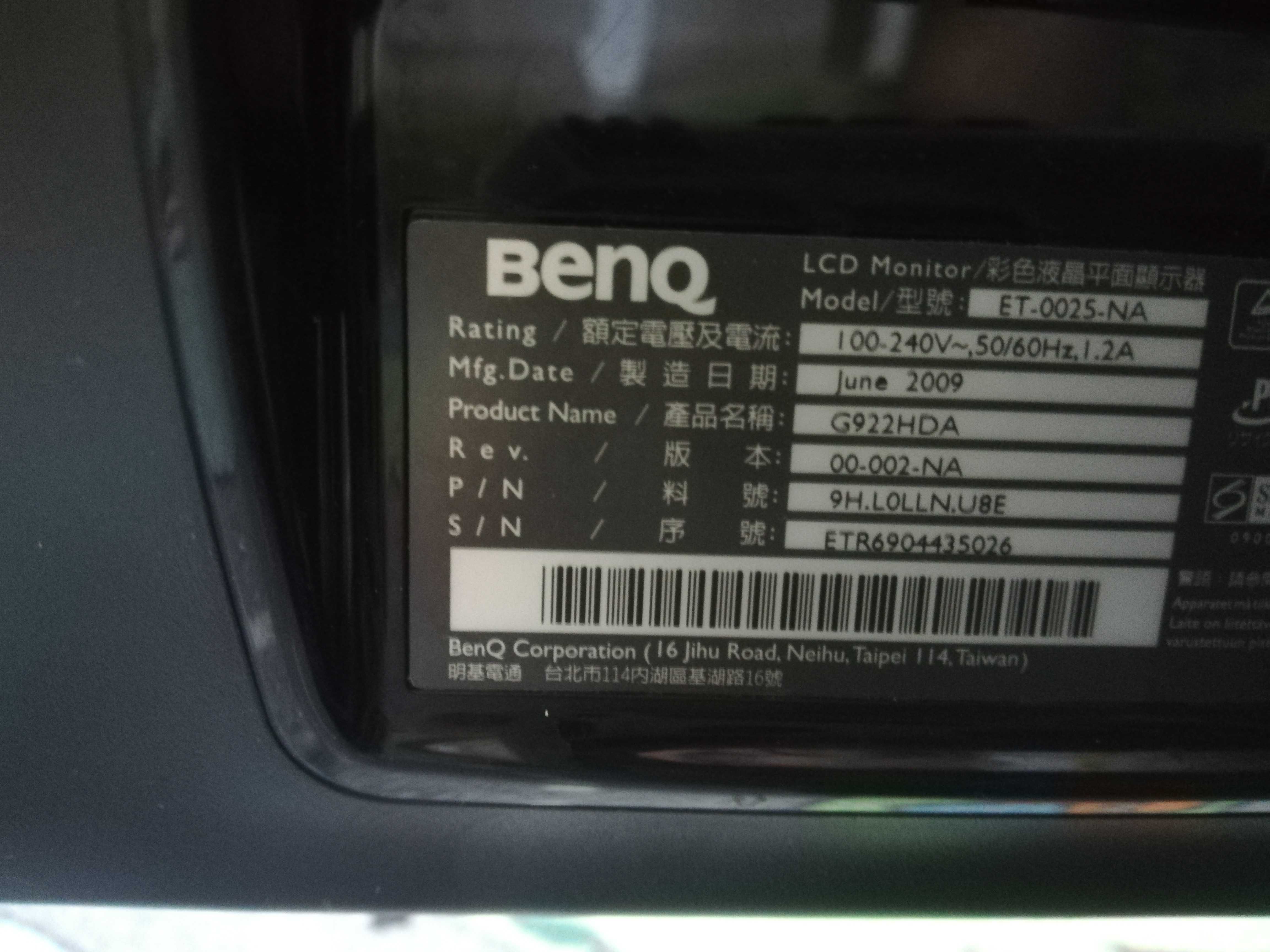 Monitor BENQ G922HDA