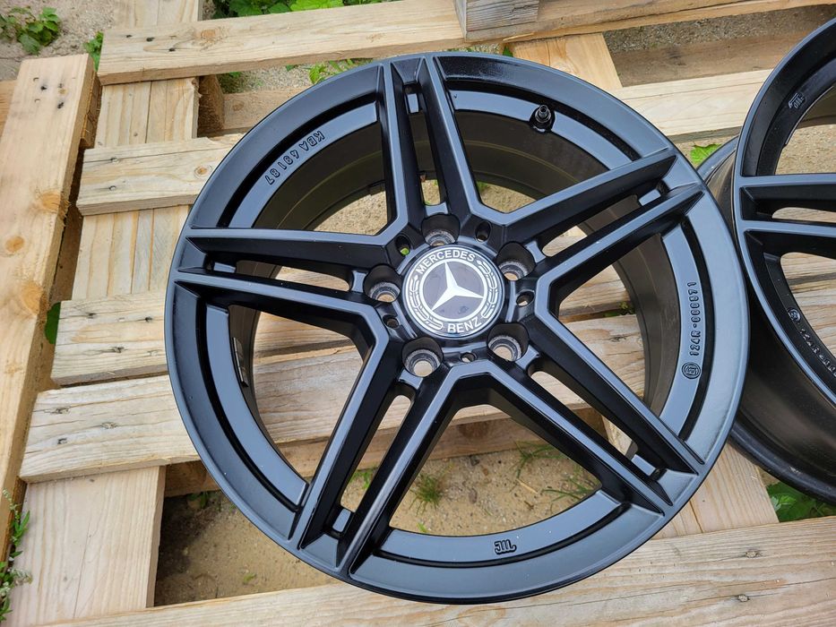 [1159] Felgi aluminiowe 16 Cali 5x112 ET38 Mercedes CZUJNIKI BLACK AMG