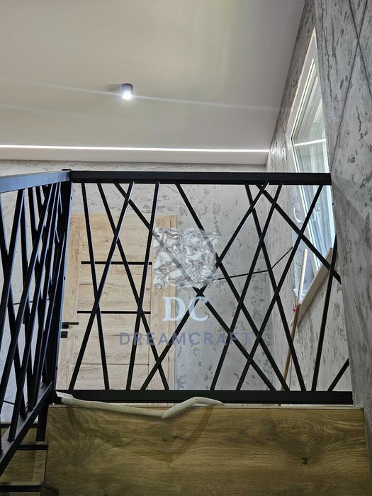 Balustrada nowoczesna LOFT industrial nieregularna malowana proszkowo