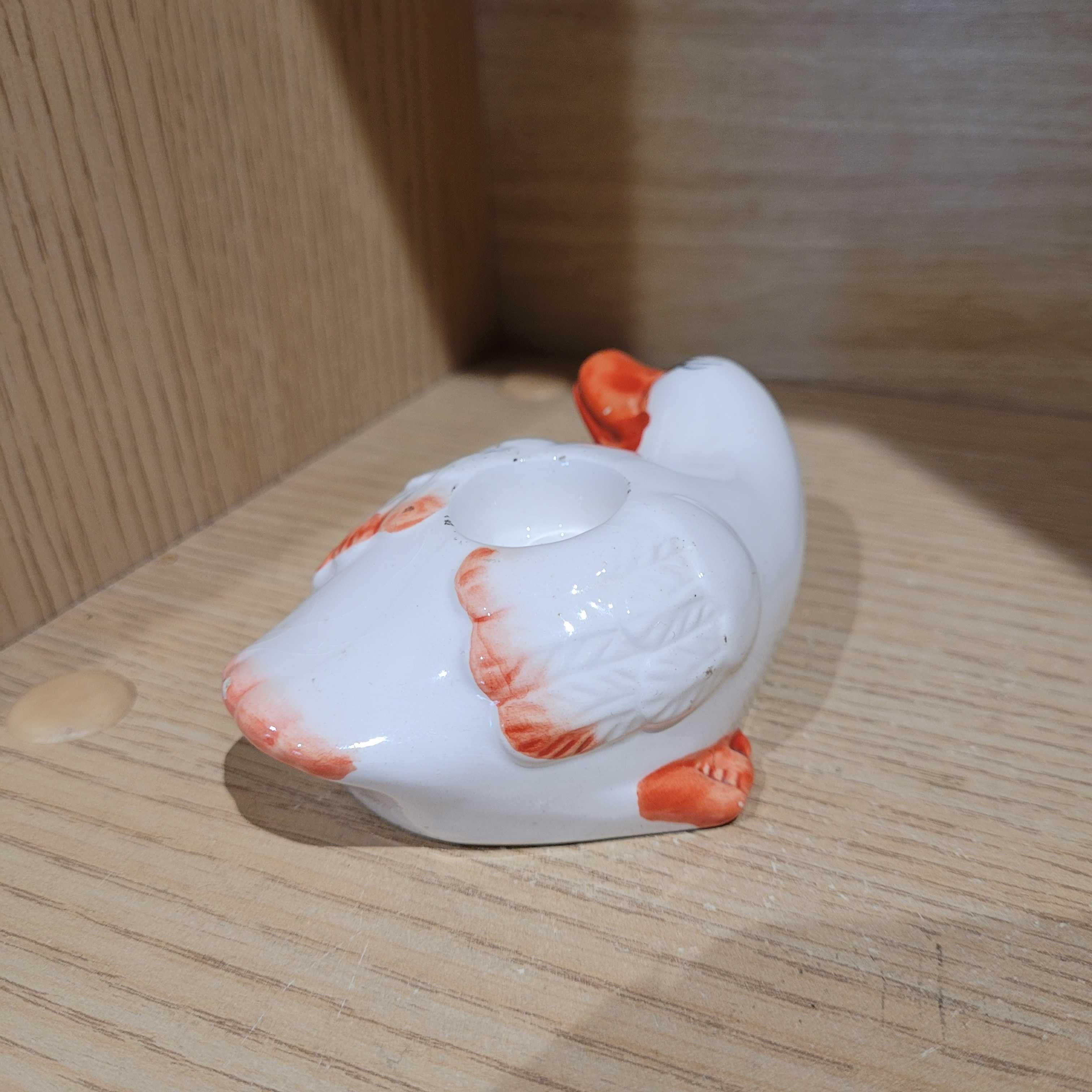 Porcelanowy świecznik- kaczka