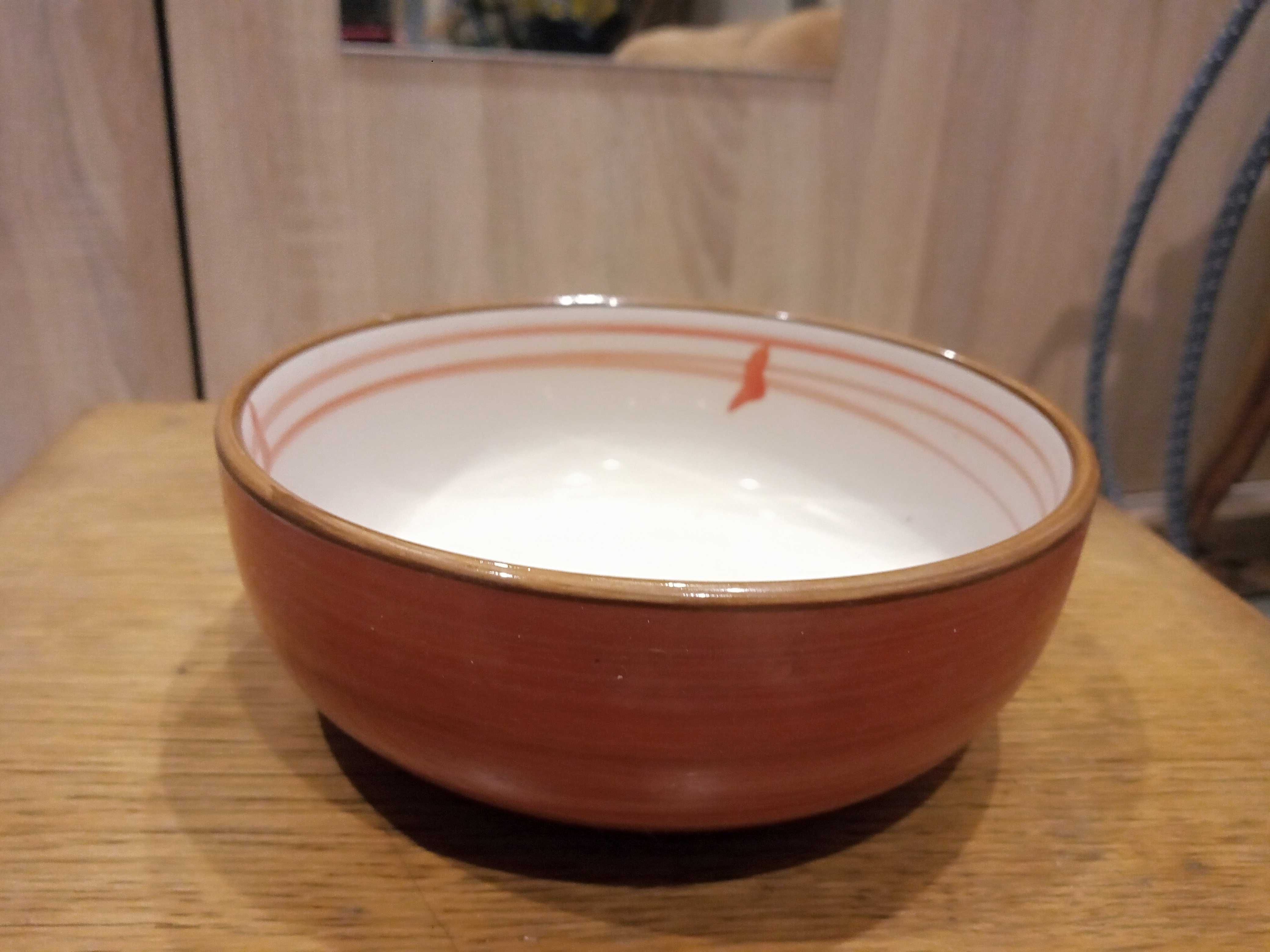 Miski ceramiczne czerwone komplet 3 szt