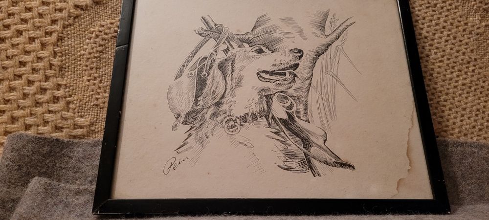 Stary obrazek 29x23 cm.