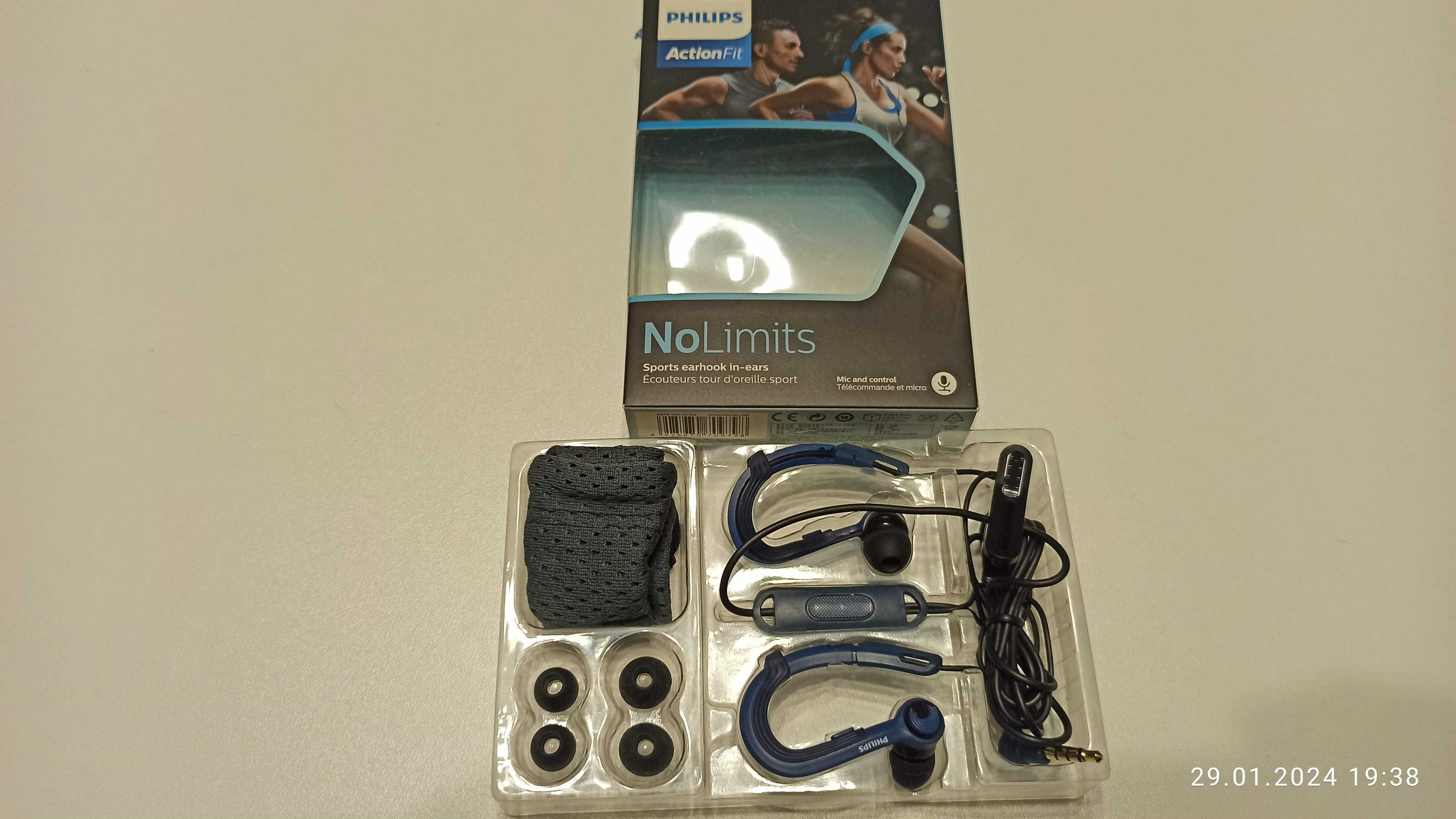 Навушники НОВІ PHILIPS SHQ3405 ActionFit Mic Blue (SHQ3405BL/00)