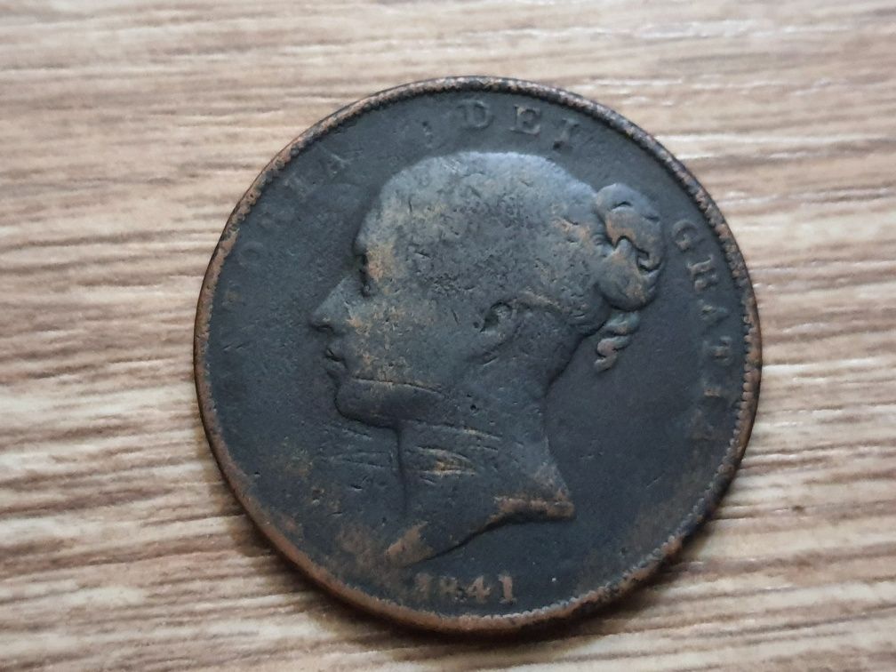 Великобритания 1 пенни 1841 года.
