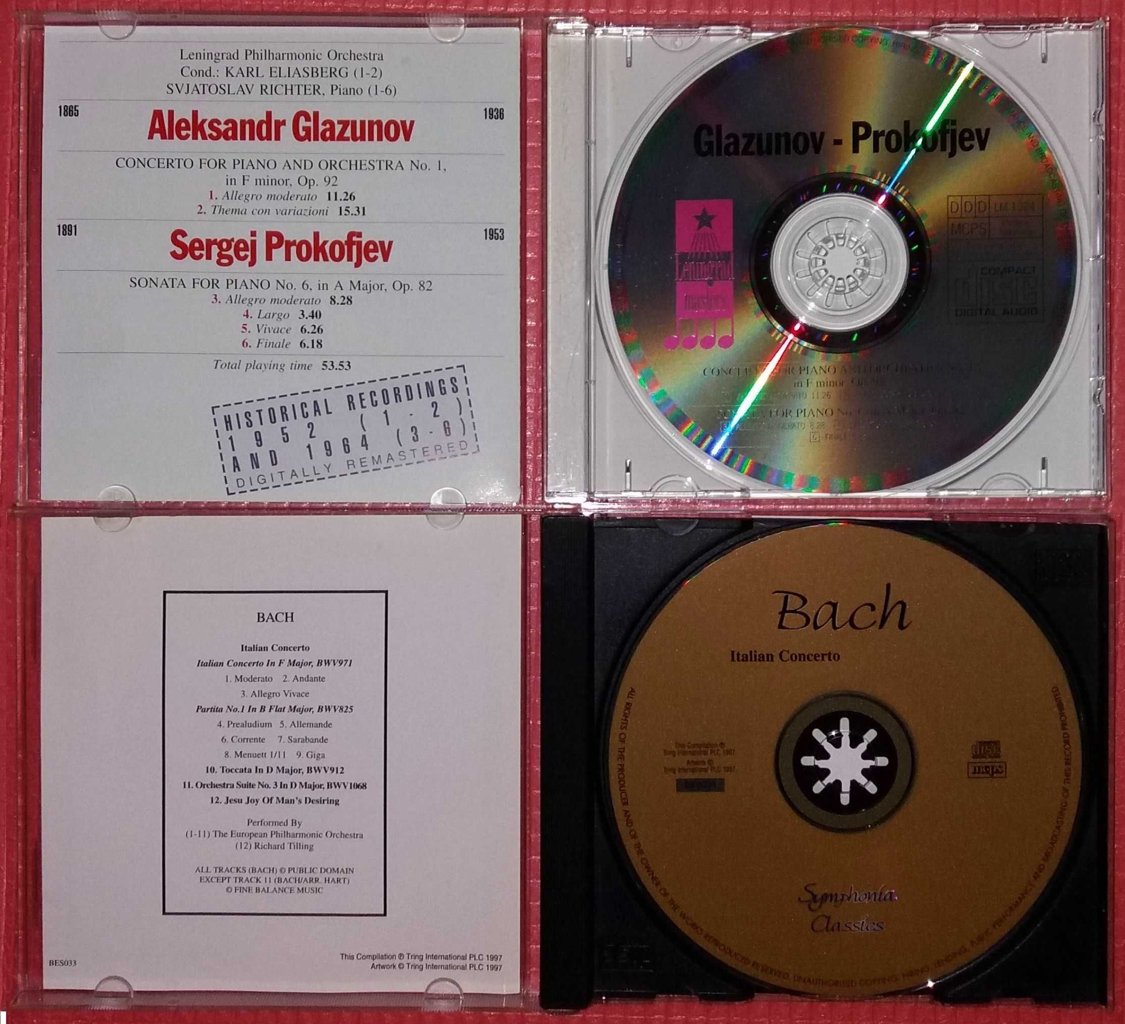 CD Класична музика Бетховен Peспиги Оффенбах Глазунов Бах Прокофьев
